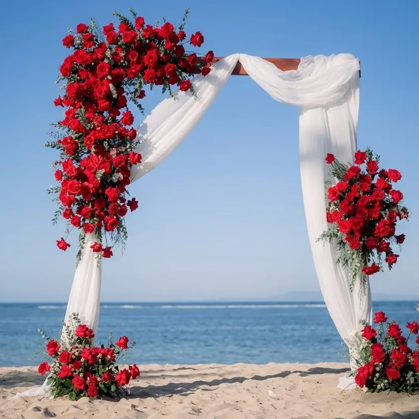 beach wedding proposal deco