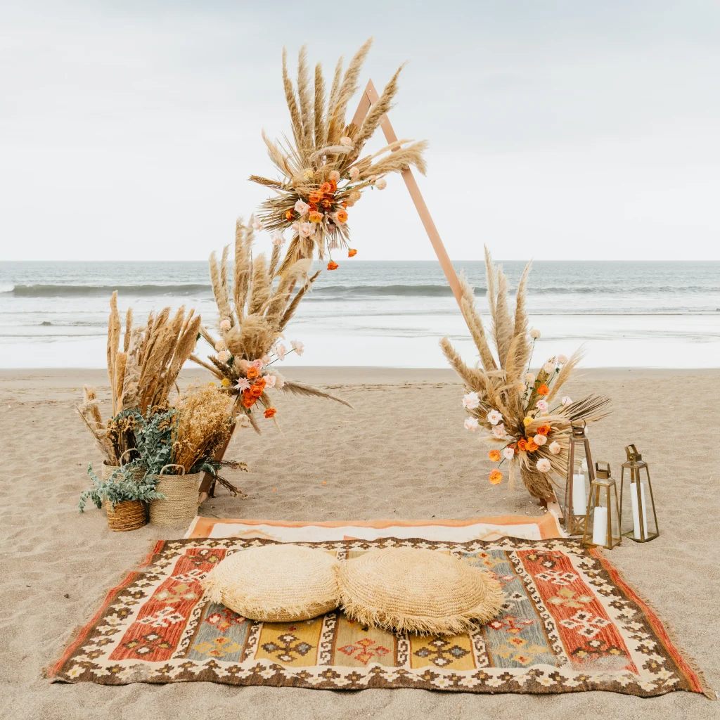 beach wedding proposal deco