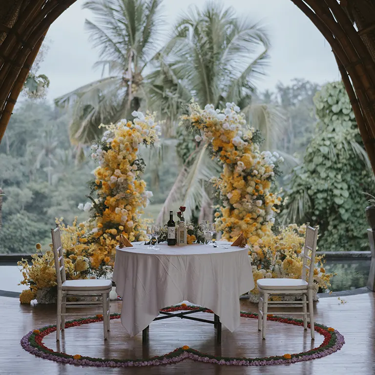 jungle wedding proposal